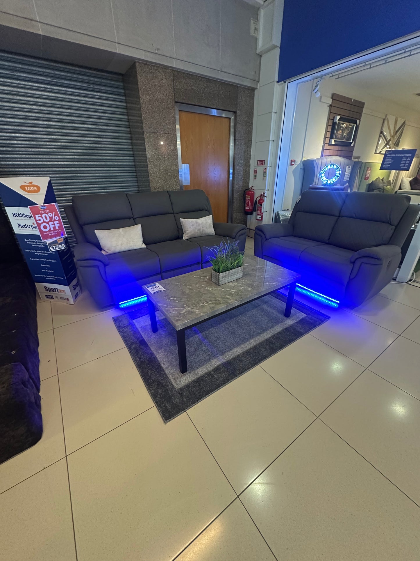 Arizona 3&2 grey fabric Power Recliner - special offer - Free removal of old sofa