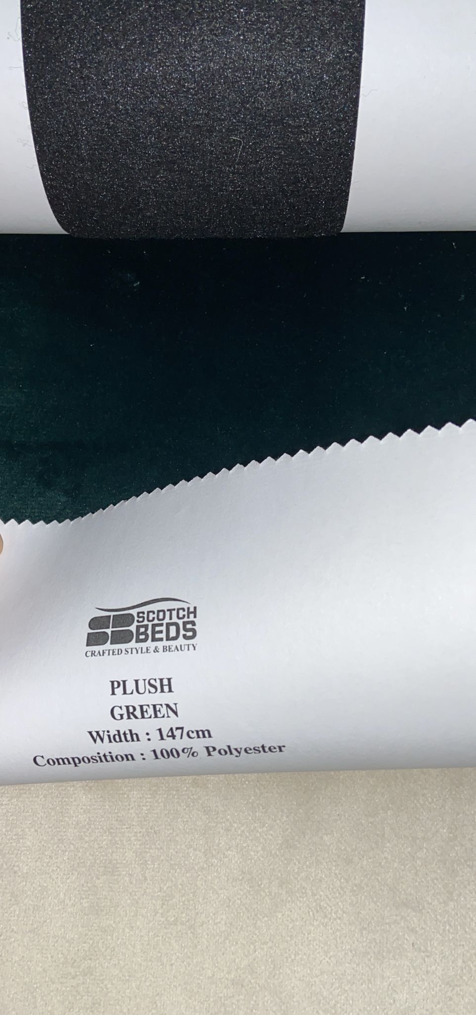 Green plush merns ottoman bed , Barr headboard & 3000 pocket mattress