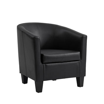 Canberra Accent Tub Chair, Black PU Leather