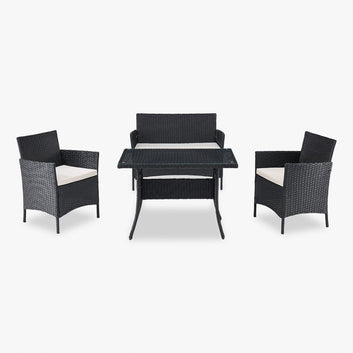 Calla Garden Lounge Dining Set, Black