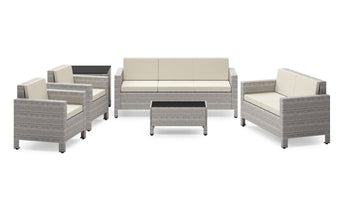 Cali Rattan Garden Sofa Set, Grey