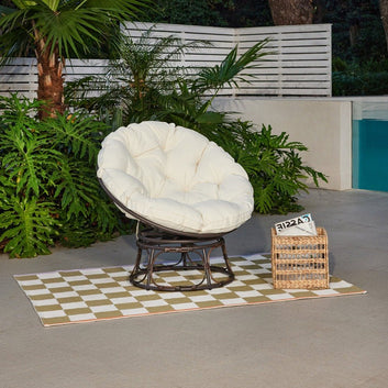 Monica Garden Papasan Moon Chair, Cream