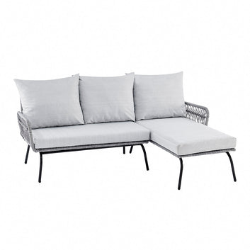 Corfu Wicker L Shape Garden Set, Grey