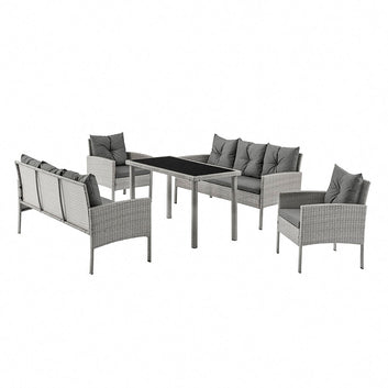 Napoli Garden Dining Sofa Set, Grey