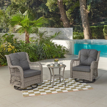 Sydney Garden Swivel Chair Set of 2, Grey