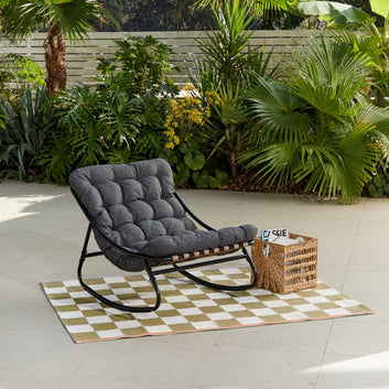 Marbella Garden Rocking Chair, Dark Grey Cushions