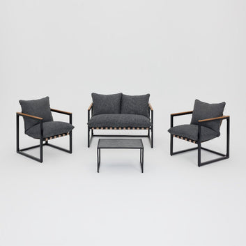 Marbella Garden Lounge Set, Dark Grey Cushions