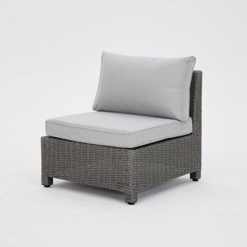 Hadley 6 Seater L-Shape Garden Sofa with Fire Pit Table, Stools & Bench, Grey