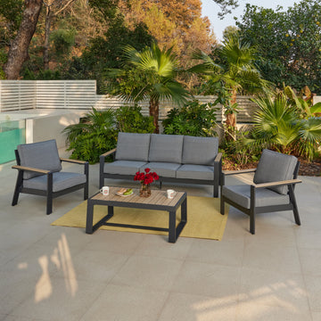 Biarritz Aluminium Garden Set, Grey