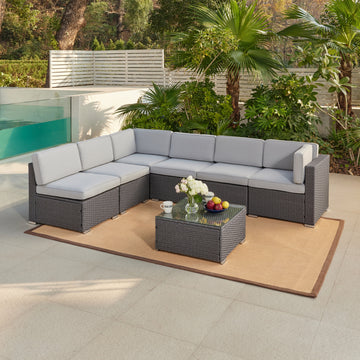 Maritimo Rattan Garden Set, Grey