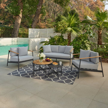 Lyon Aluminium Garden Set, Grey