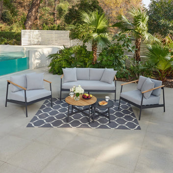 Lyon Aluminium Garden Set, Grey