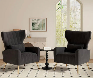 Elegant accent chairs available in black or grey