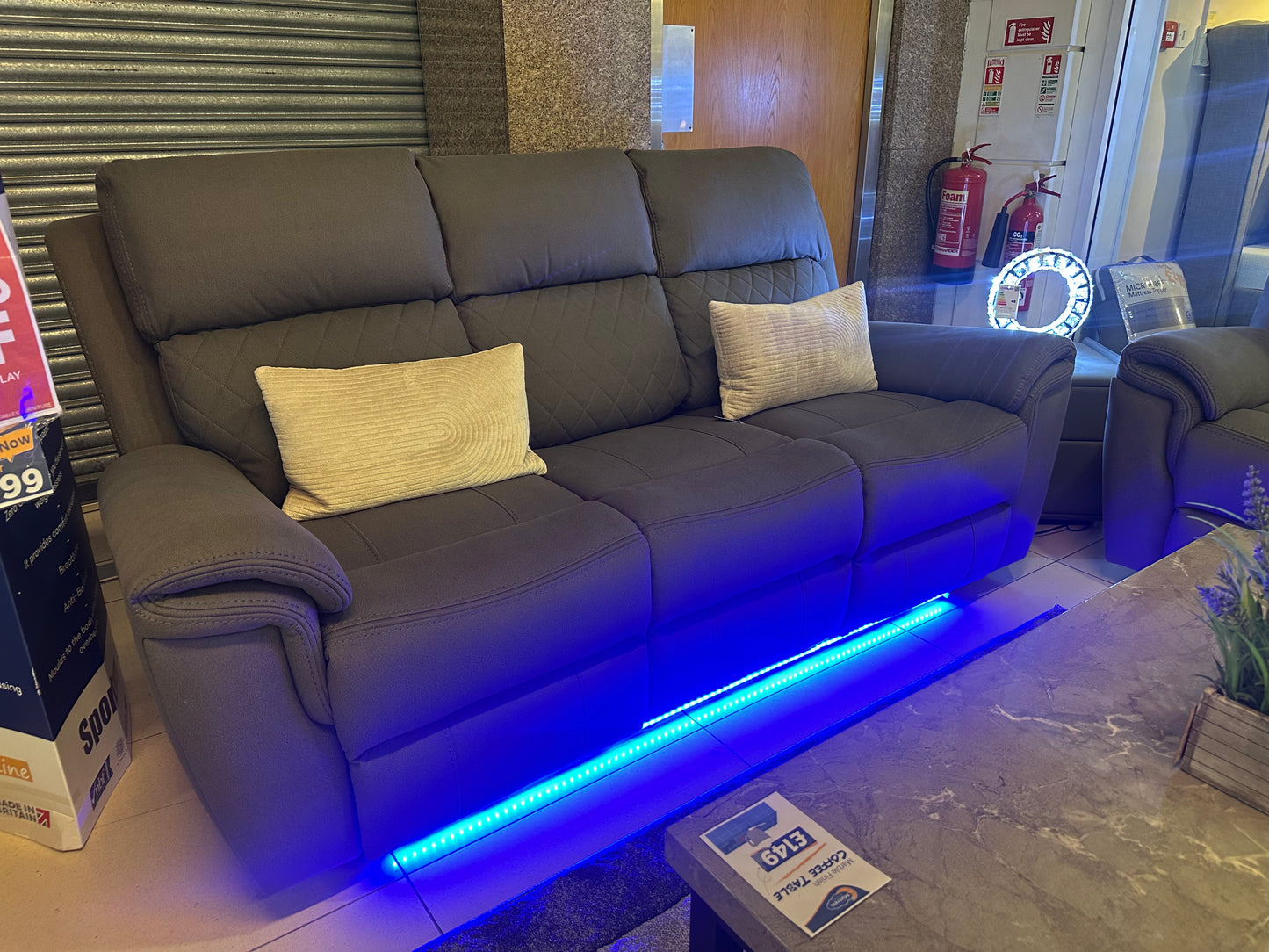 Arizona 3&2 grey fabric Power Recliner  - special offer - Free removal of old sofa