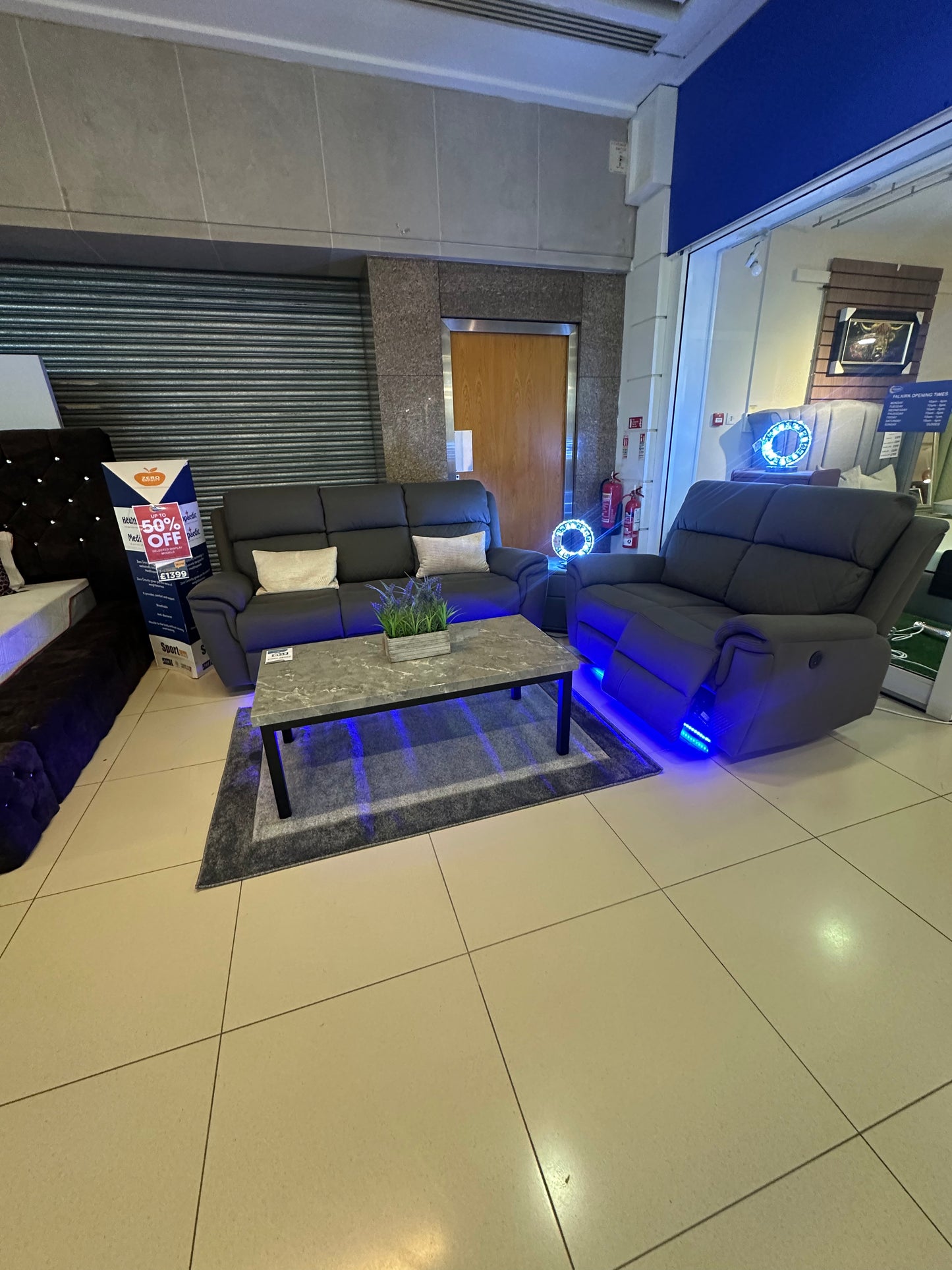 Arizona 3&2 grey fabric Power Recliner  - special offer - Free removal of old sofa