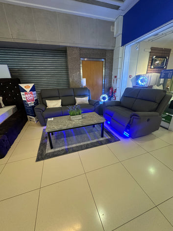 Arizona 3&2 grey fabric Power Recliner  - special offer - Free removal of old sofa