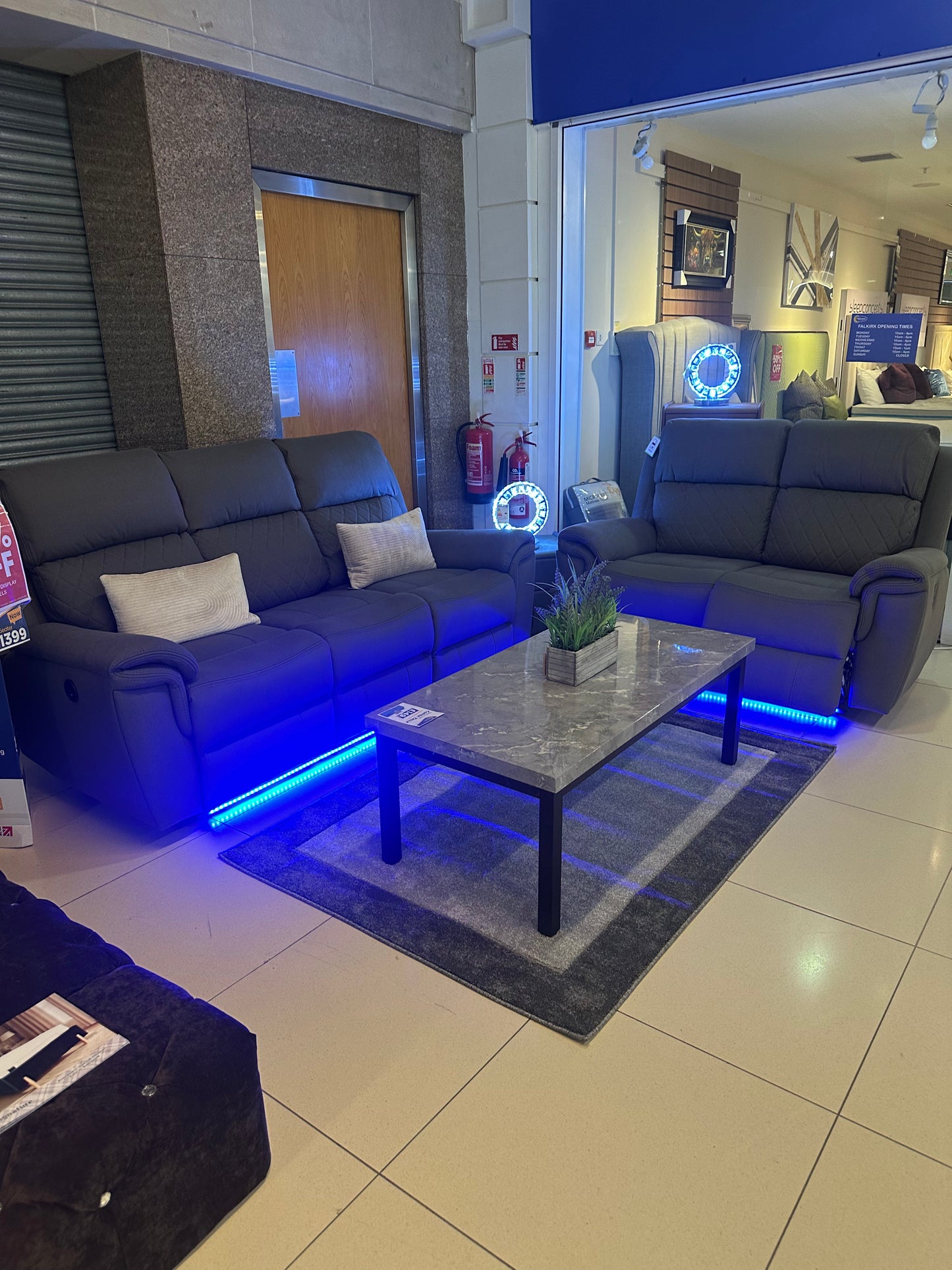 Arizona 3&2 grey fabric Power Recliner  - special offer - Free removal of old sofa