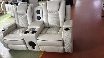 3&2 Bently multi media recliners with Bluetooth speakers , led lights & cupholders