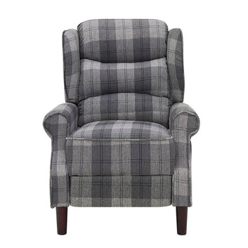 Single tartan grey manual recliner