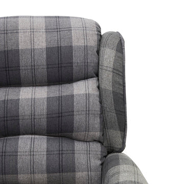 Single tartan grey manual recliner