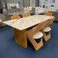 Modern Marble Dining Table with 6 Designer Chairs
