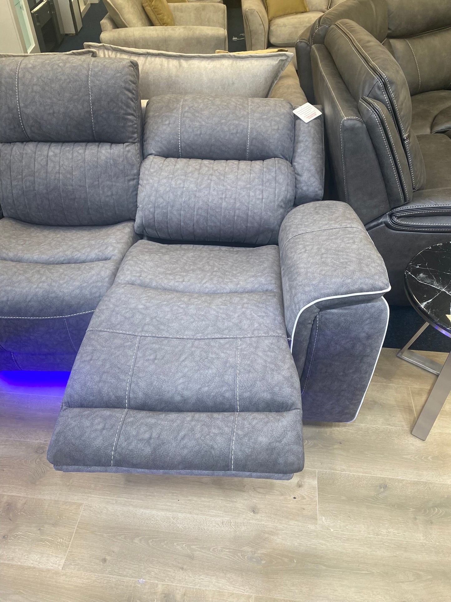 LuxeGlow LED Power Recliner Corner Sofa