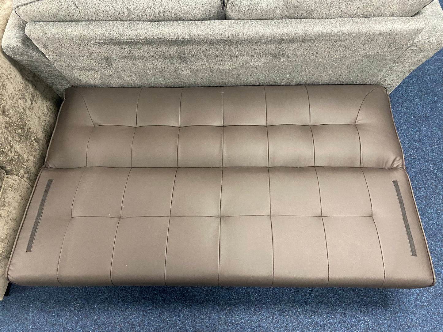 Contemporary Faux Leather Click-Clack Sofa Bed