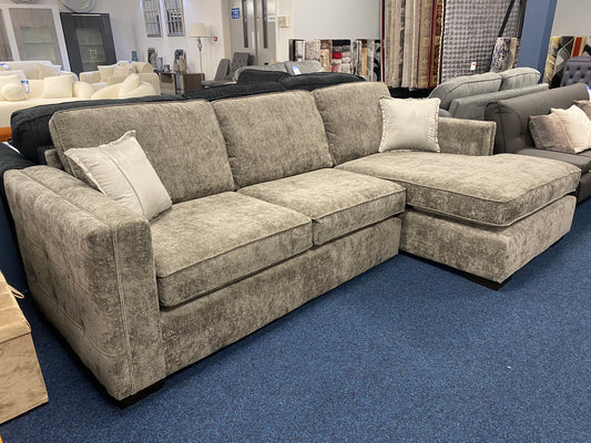 Valente Right-Hand Facing Corner Sofa in Textured Velvet