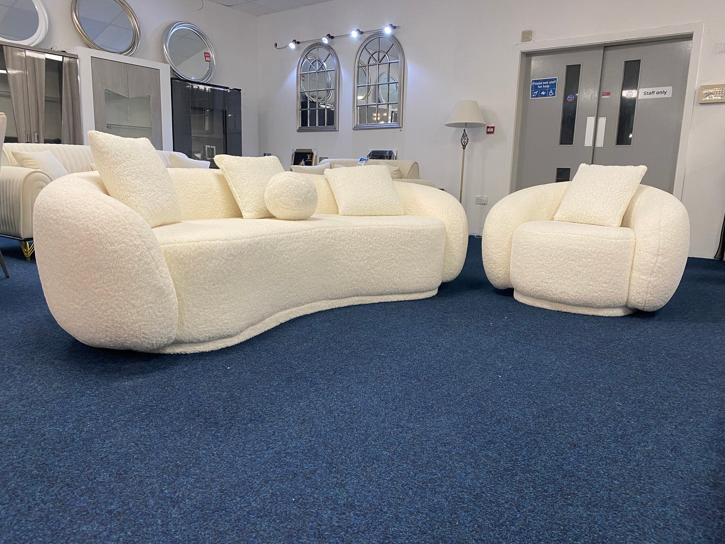 Boucle Sofa & Chair Set