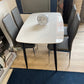 Gloss Marble-Effect Dining Table with 4 Quilted Chairs