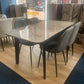 Extendable Marble Dining Set with 4 Grey Chairs