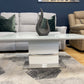 High Gloss White Coffee Table with Chrome Base
