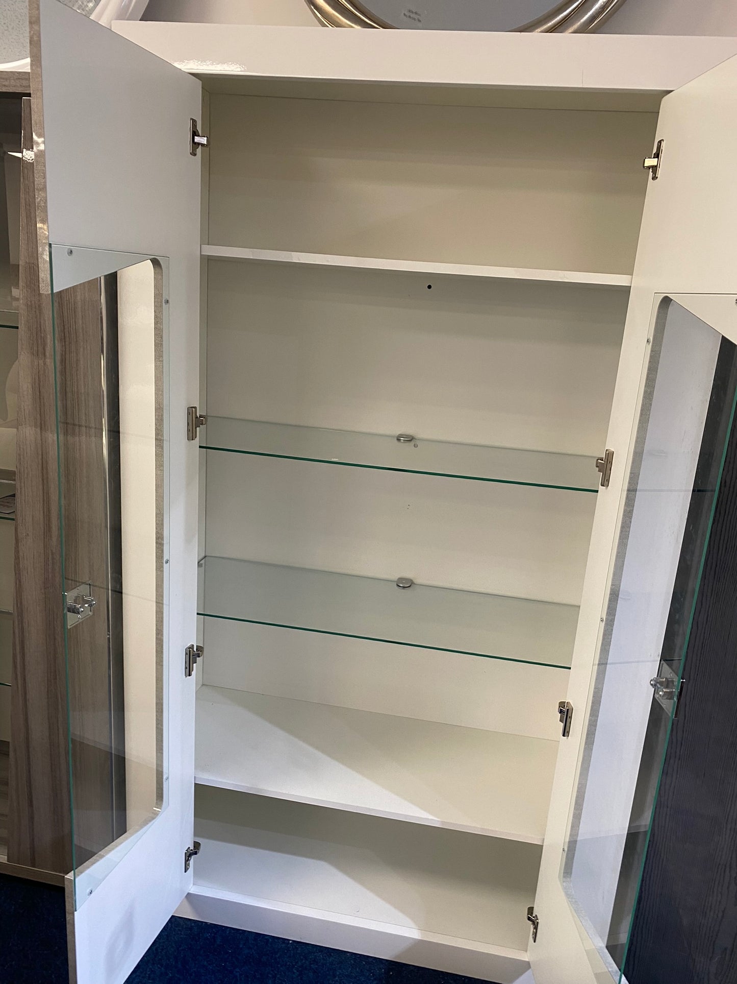 Modena High Gloss Display Cabinet with Glass Shelves