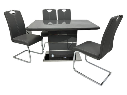 Milan Grey Small Dining Table + 4 Milan Chairs