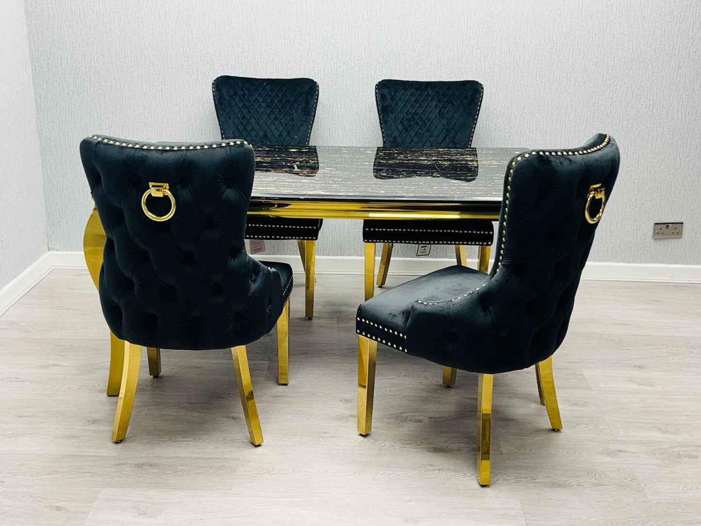 Sofia Black & Gold Dining Table