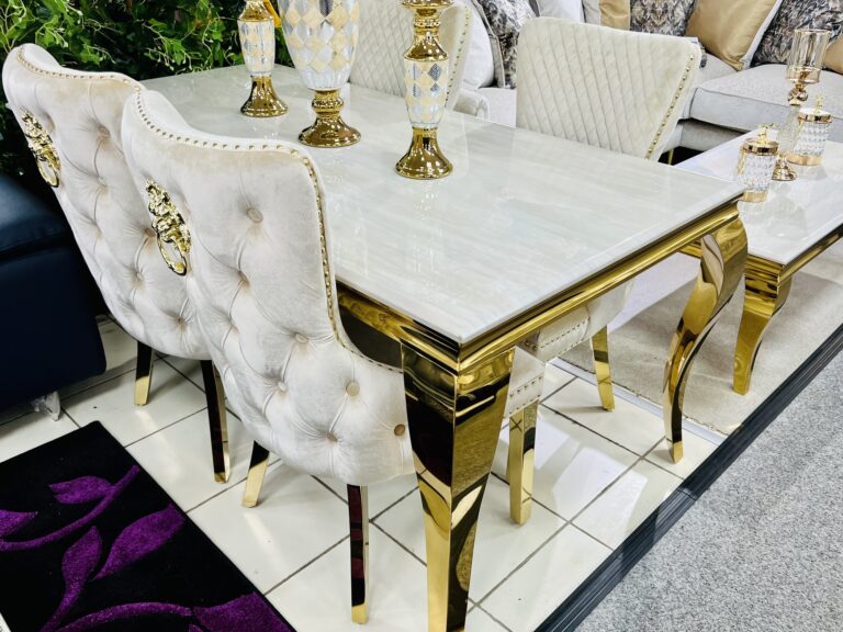 Sofia Cream & Gold Marble Table