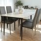 Gloss Marble-Effect Dining Table with 4 Quilted Chairs
