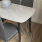Gloss Marble-Effect Dining Table with 4 Quilted Chairs