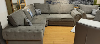 Grey Fabric Corner Sofa