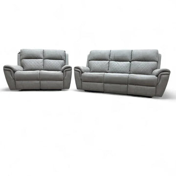 Florence Fabric Electric Recliner Sofa 3+2 Seater Light Grey With Led Lights